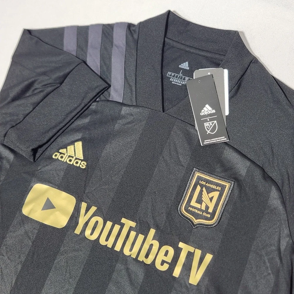 Adidas‎ LAFC Home Jersey Mens Large Black Gold YouTube TV MLS Soccer FL9601 NWT